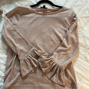 J Crew rose gold metallic top size M
